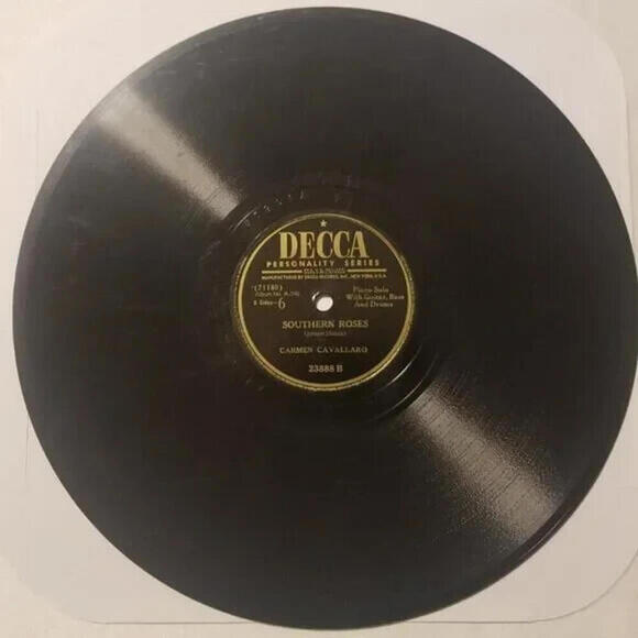 3/$25 Carmen Cavallaro 78 RPM Southern Roses / Emperor Waltz Decca 23888 - Picture 2 of 5